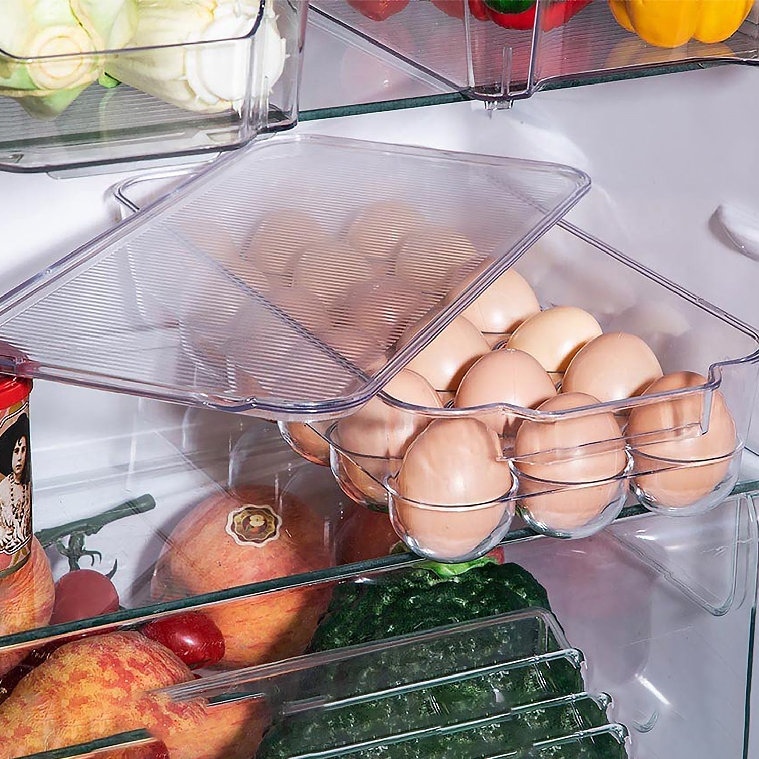 Plastic 18 Cavity Egg Storage Box Or Egg Trays For Refrigerator With Lid & Handles High Quality, Rectangular Egg Tray Box For 18 Egg (1 Pc) Plastic 18 Cavity Egg Storage Box Or Egg Trays For Refrigerator With Lid & Handles High Quality, Rectangular Egg Tray Box For 18 Egg (1 Pc)